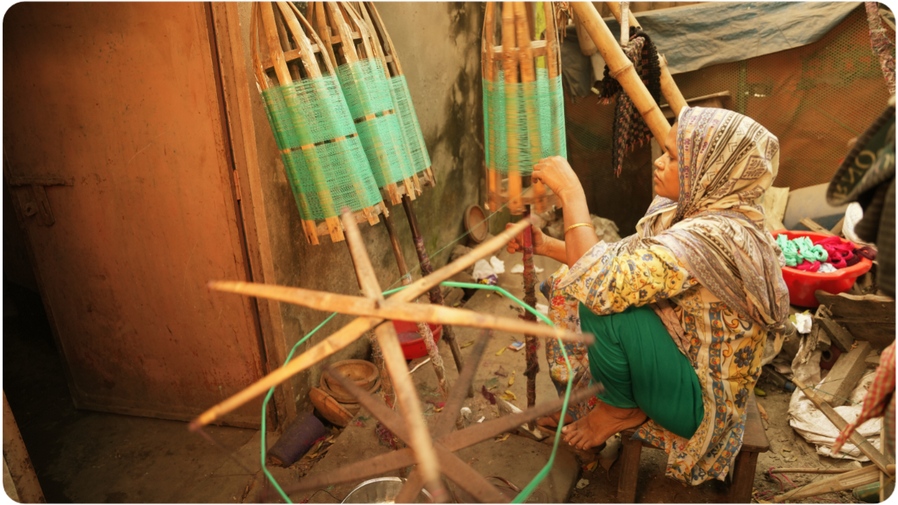 Thread bundles to yarn